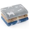 BEDSURE Dog and Cat Blanket, Washable, Fuzzy, 3-Pack Fleece Blankets for Dogs & Cats, Soft Small Blankets for Travel, Couch, Car, Snuggle Blanket Gray/Brown/Blue Small (20x30 in) view 1