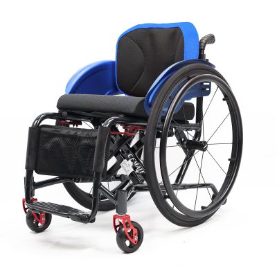 CFMAIF Folding Self-Propelled Wheelchair, Lightweight Aluminum Travel Transit Wheelchair, Blue, 36 cm/14.1 in Seat