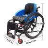 CFMAIF Folding Self-Propelled Wheelchair, Lightweight Aluminum Travel Transit Wheelchair, Blue, 36 cm/14.1 in Seat view 2