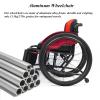 CFMAIF Folding Self-Propelled Wheelchair, Lightweight Aluminum Travel Transit Wheelchair, Blue, 36 cm/14.1 in Seat view 3
