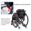 CFMAIF Folding Self-Propelled Wheelchair, Lightweight Aluminum Travel Transit Wheelchair, Blue, 36 cm/14.1 in Seat view 4