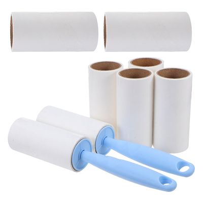 Abaodam Pet Hair Remover Lint Roller Set with Blue Handle, Refillable Adhesive Rolls