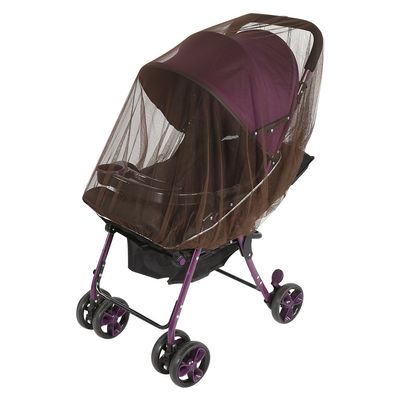 AlpenLife Basics Baby Stroller Mosquito Net, Breathable Protective Net, White/Pink/Blue/Purple/Coffee, 59.06 in (Coffee)