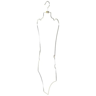 Mikikit Metal Swimsuit Hanger, Foldable Bikini Clothing Rack for Women, Reusable Wire Body-Shaped Display Hanger, Gold