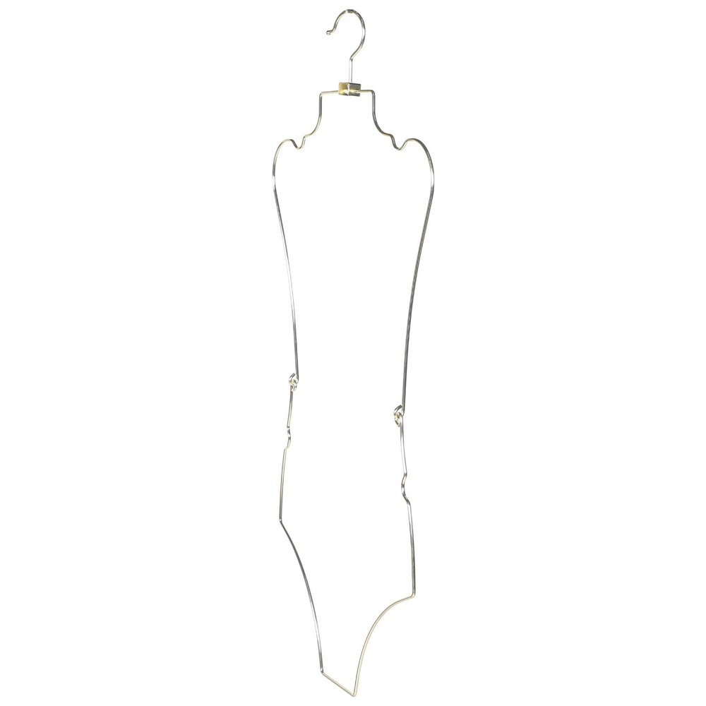 Mikikit Metal Swimsuit Hanger, Foldable Bikini Clothing Rack for Women, Reusable Wire Body-Shaped Display Hanger, Gold