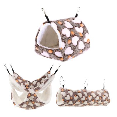 ERINGOGO Small Animal Hammocks, Warm Plush Cotton Hamster House Beds, 3 Pieces