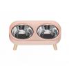 Qcwwy Elevated Dog Bowls, Splash-Proof, 2 x 400 mL view 1