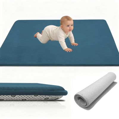 Stqyeiw Baby Crawling Mat, 200 x 350 cm, Extra Thick, Sky Blue