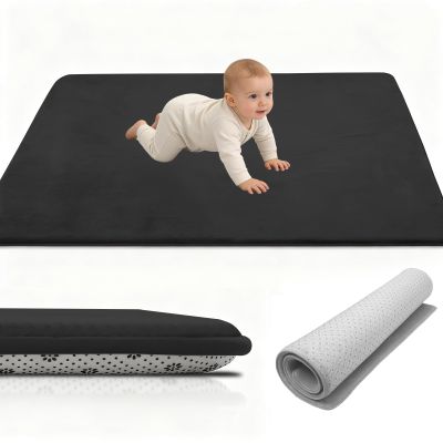 Stqyeiw Baby Crawling Mat 100 x 100 cm, 2 cm Thick, Non-Slip, Black