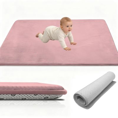 Stqyeiw Baby Crawling Mat 190 x 190 cm, Extra Thick, Pink