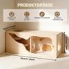 Piashow Wooden Hamster House, Multi-Chamber Hideout with Flat Roof, 30 x 12 x 12 cm view 3