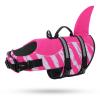 Queenmore Dog Life Jacket, Adjustable Dog Swimming Vest with Durable Rescue Handle, Pink/White, XL view 1