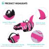 Queenmore Dog Life Jacket, Adjustable Dog Swimming Vest with Durable Rescue Handle, Pink/White, XL view 4