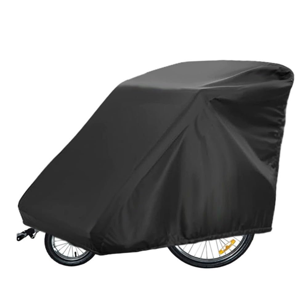 LVYXON Waterproof Bicycle Trailer Cover, 140 x 84 x 99 cm, 420D Oxford Fabric with PU Coating, Wind-Resistant Drawstring Design, Adjustable Ropes, Fits Qeridoo, Burley and Thule Single Trailers