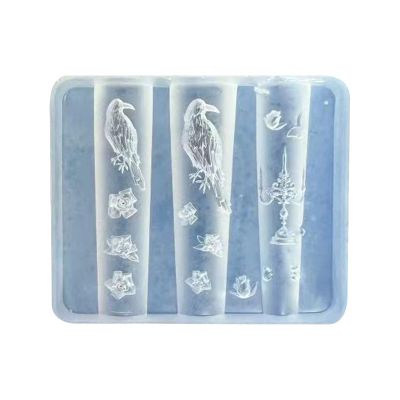 Crow and Rose Candelabra Nail Art Mold