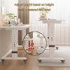 Adjustable Rolling Side Table, Mobile Laptop and Dining Table, 120 x 60 cm, Black view 4