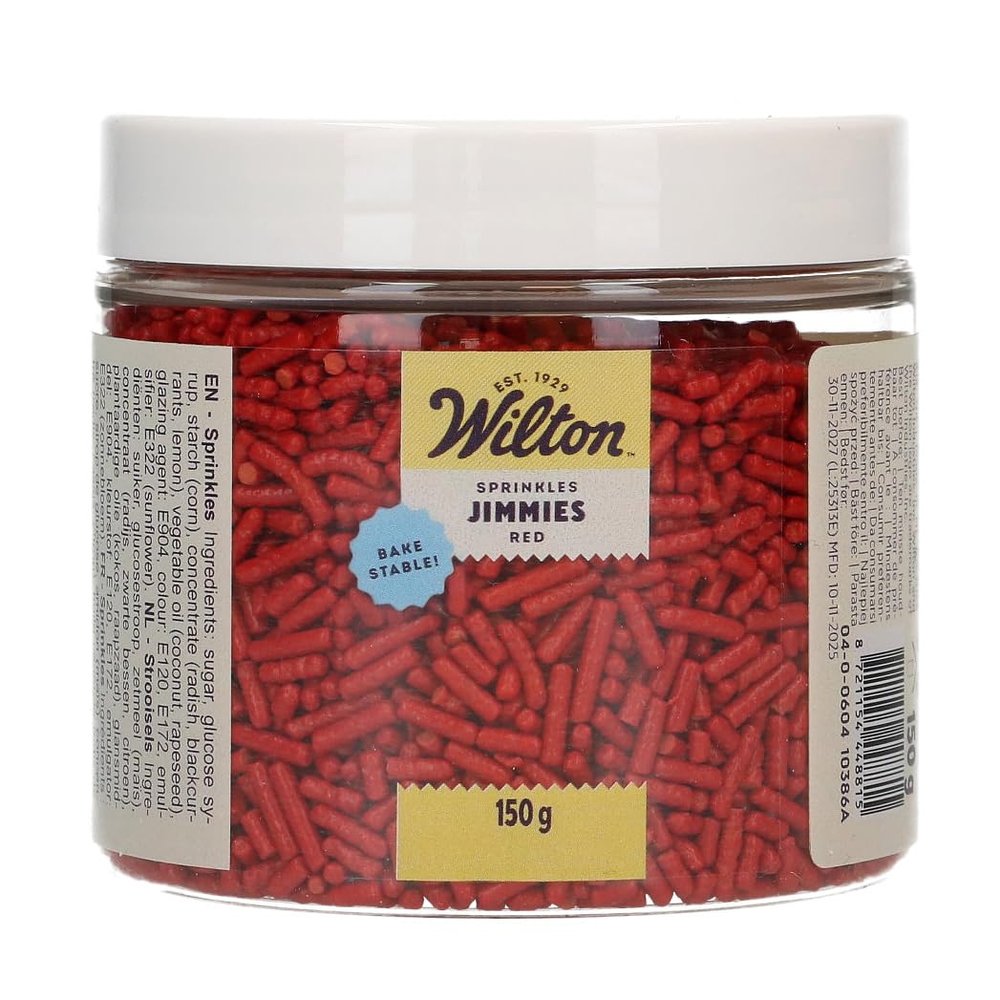 Wilton Jimmies Sprinkles, Red, 150 g