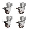 Furniture Casters 1/1.5/2-Inch Soft Rubber Silent U-Shaped Casters with Brake, 2-Inch 4-Piece Set, U25 mm view 2