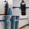 Sturdy Wall Rack for Storage, Secure Double-Cylinder Holder for Gas and Oxygen Cylinders with Safety Chain for Garages and Workshops view 3