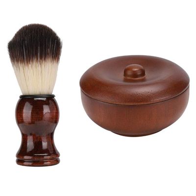 BORDSTRACT Wooden Shaving Soap Bowl Set with Brush and Lid