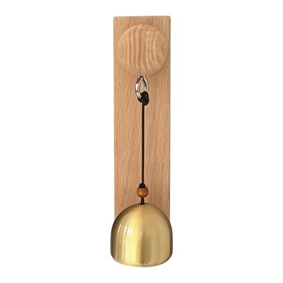 Adhesive Doorbell | Wooden Wind Chime with Copper Bells