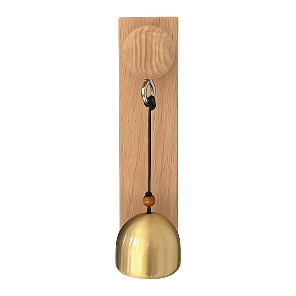 Adhesive Doorbell | Wooden Wind Chime with Copper Bells