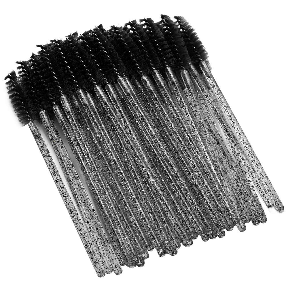 Asixxsix Disposable Nylon Mascara Wands, 50-Piece Set