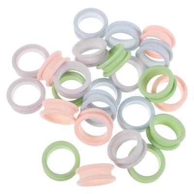 Homoyoyo 24-Piece Silicone Scissor Rings for Pet Grooming, Non-Slip Flexible Finger Inserts in 4 Colors, Ergonomic Thumb Rings for Hairdressers and Pet Groomers