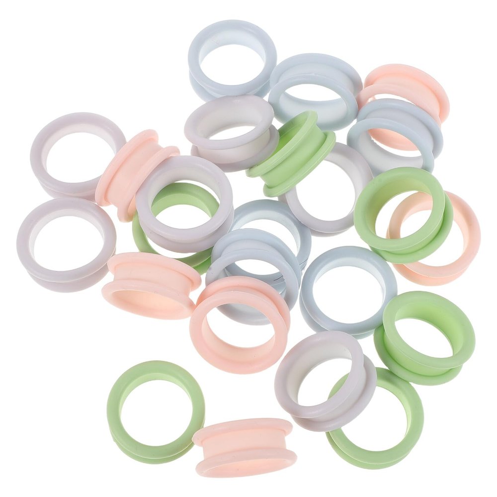 Homoyoyo 24-Piece Silicone Scissor Rings for Pet Grooming, Non-Slip Flexible Finger Inserts in 4 Colors, Ergonomic Thumb Rings for Hairdressers and Pet Groomers