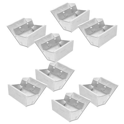 Metal Feeders for Rabbits, 8 Pieces, Iron, Silver
