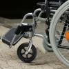 Black Metal Wheelchair Front Wheel with Bearing and Bracket view 4