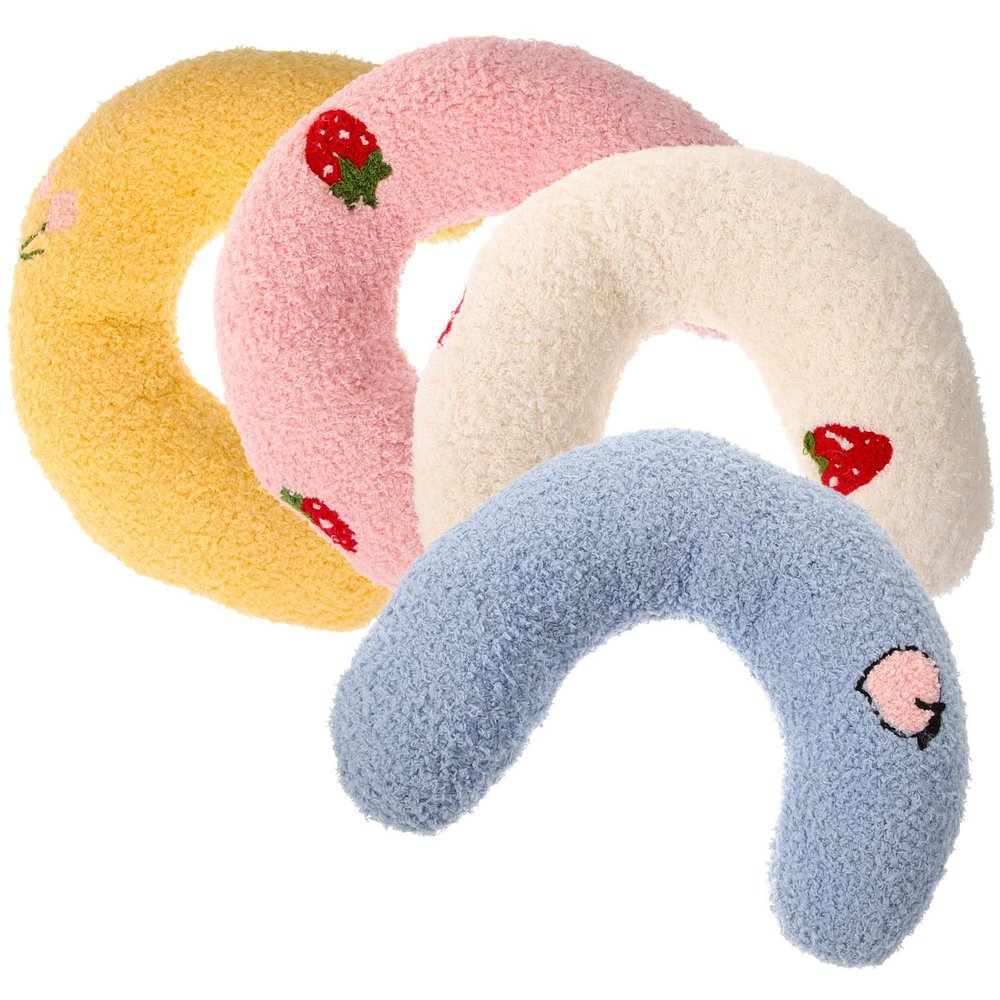 Levemolo Soft U-Shaped Cat Pillows, 4-Pack with Catnip
