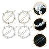 iplusmile 4-Piece Pearl Hair Clip Set, Round Metal Hairpins in Gold and Silver view 4