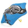 Nexawaveo Kids' Umbrella with Easy Push-Button Opening and Closing, Bird on Branch, Blue, UV 50+, Black Coating, Reflective Safety Strip view 2