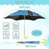 Nexawaveo Kids' Umbrella with Easy Push-Button Opening and Closing, Bird on Branch, Blue, UV 50+, Black Coating, Reflective Safety Strip view 3