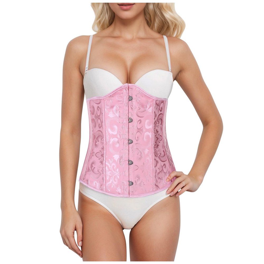 Women's Underbust Corset Shapewear, Close-Fitting Jacquard Bodysuit with Waist Belt for Clubs and Nightclubs