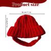 Dog Beanie, Red Knit Winter Hat for Dogs with Ear Holes view 4