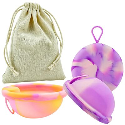 Binnan 2-Piece Reusable Menstrual Disc Set, S+L, with Storage Bags
