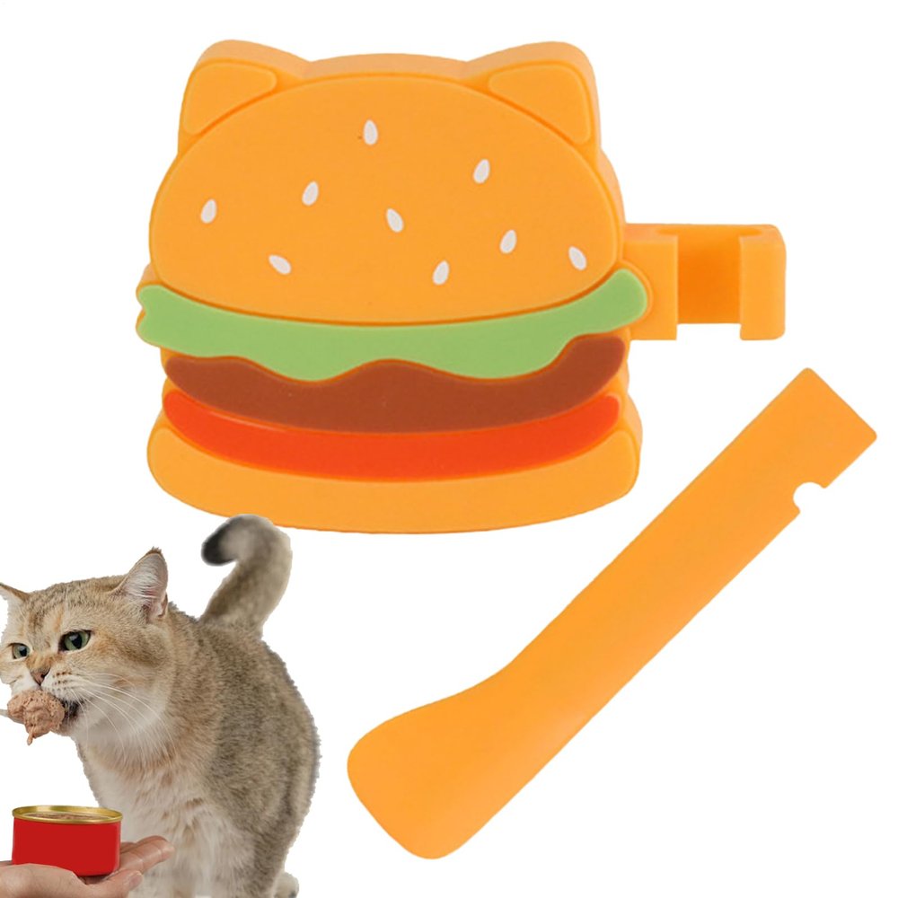 Silicone Cat Food Can Lid with Manual Can Opener