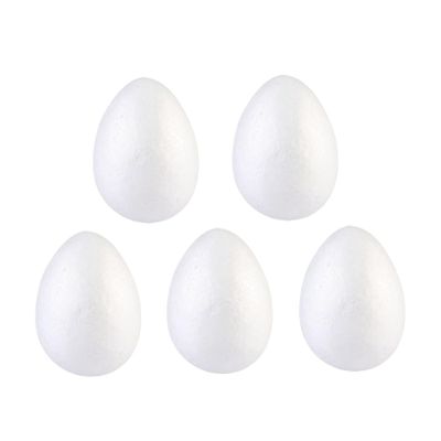 5-Pack White Foam Easter Eggs, 15 cm, for Kids’ DIY Projects