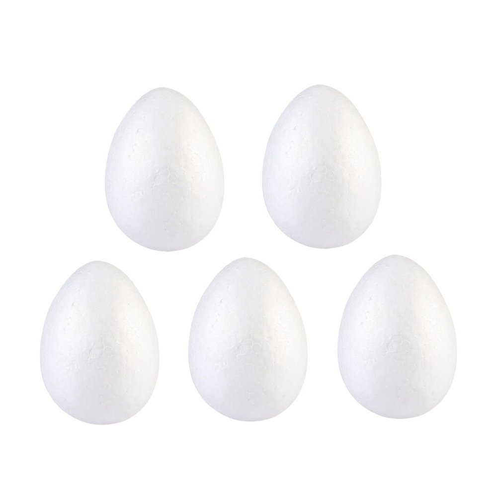 5-Pack White Foam Easter Eggs, 15 cm, for Kids’ DIY Projects