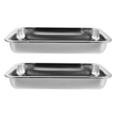 VICASKY 2-Pack 304 Stainless Steel Open High-Sided Cat Litter Boxes