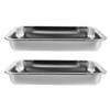 VICASKY 2-Pack 304 Stainless Steel Open High-Sided Cat Litter Boxes view 1