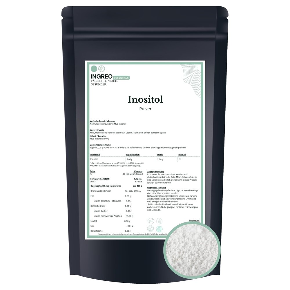 200 g Inositol Powder | Myo-Inositol | 98% Purity | 40–100 Mesh | Micronized | Vegan | Supplement Raw Material | Lab-Tested | INGREO