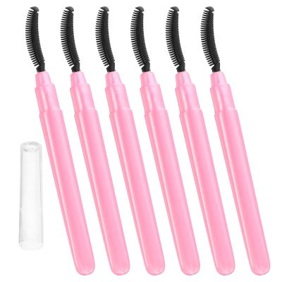 6 Silicone Mascara Brushes, Portable Eyelash Brushes for Travel