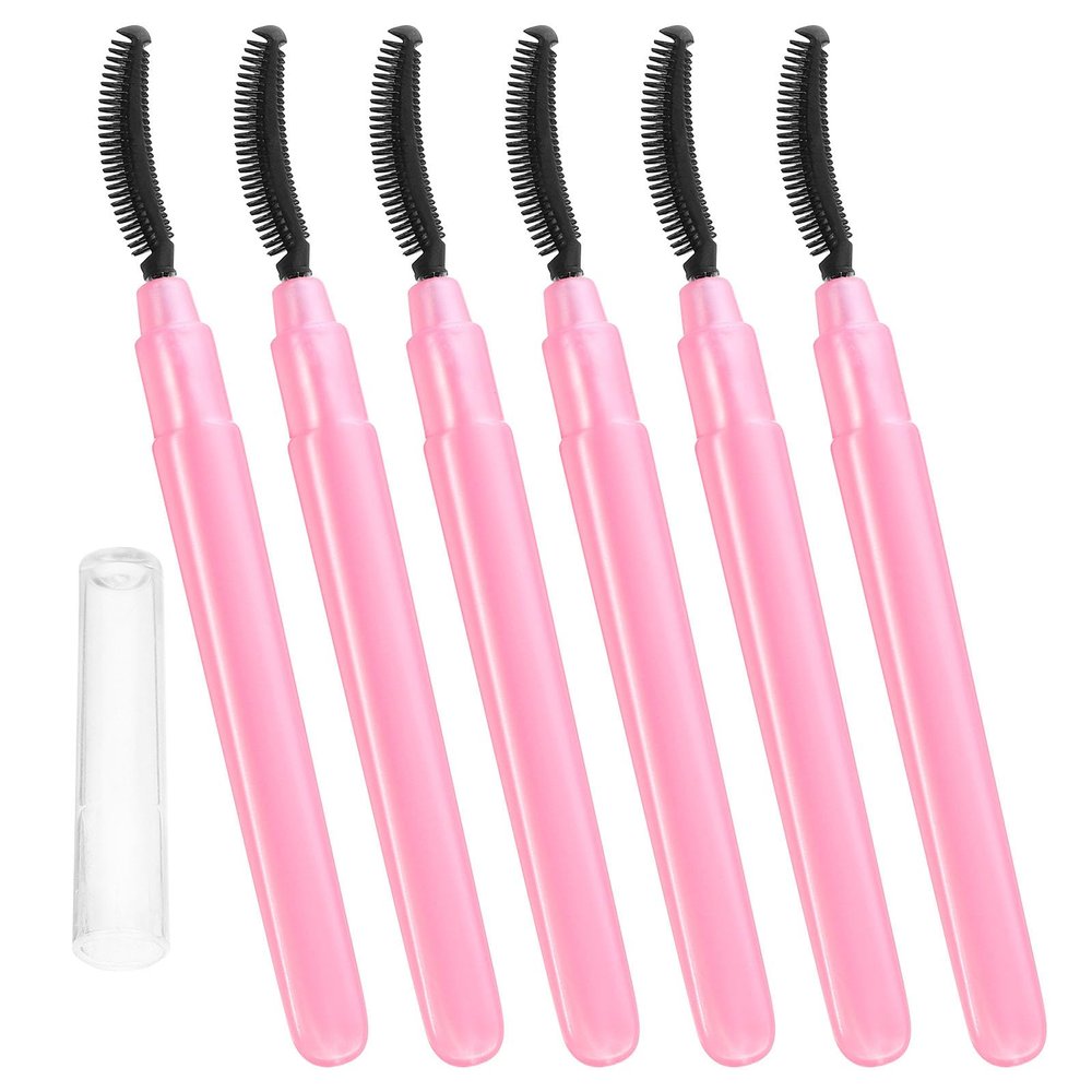 6 Silicone Mascara Brushes, Portable Eyelash Brushes for Travel