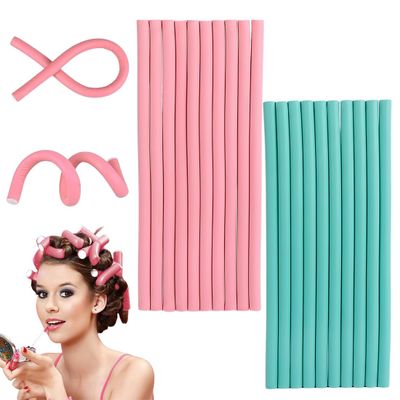 HUZNA 20-Piece Heatless Flexi-Rod Hair Rollers, Multicolor