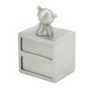 LetCart Bear-Shaped Metal Tooth Box with 2 Drawers, Keepsake Storage Box for Baby Teeth and Jewelry, Antique Tin Color view 2