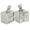 LetCart Bear-Shaped Metal Tooth Box with 2 Drawers, Keepsake Storage Box for Baby Teeth and Jewelry, Antique Tin Color view 4
