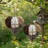 Handmade Heart-Shaped Alpaca Fiber Bird Nest, 2-Pack Refillable Nesting Material Holders view 1